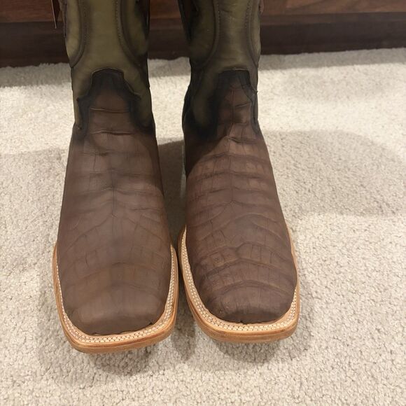 NIB Tanner Mark Men Exotic Caiman Croc Belly Western Boots TMX208053 Sz 11 main image 5